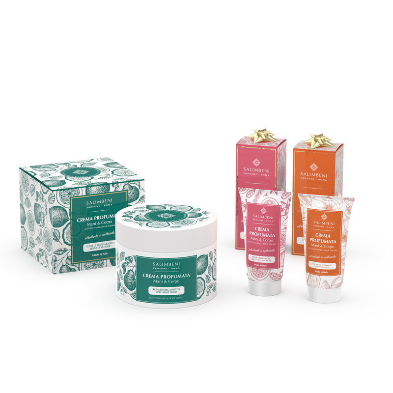 Crema Perfumada 200ml Elixir de Bergamota + Crema Perfumada 50ml Encanto de Ámbar de PRUEBA GRATUITA + Crema Perfumada 50ml Especias de Bizancio de PRUEBA GRATUITA