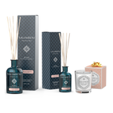 Difusor de Varillas de 250 ml (fragancia a tu elección) + Difusor de Varillas de 100ml (en la misma fragancia)+ Vela Aromática 190gr de PRUEBA GRATUITA (en la misma fragancia)