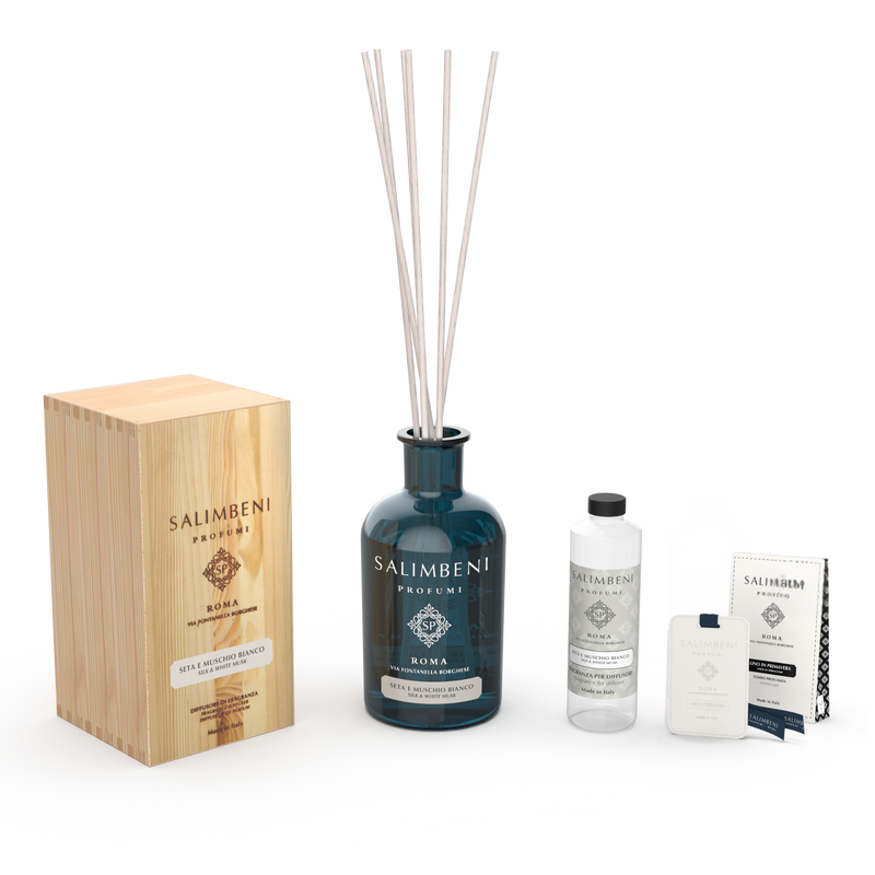 Difusor de Varillas 1000 ml A TU ELECCIÓN + Recarga de 250ml de la misma fragancia que el Difusor + Tarjetas Perfumadas para Armarios (3 uds)