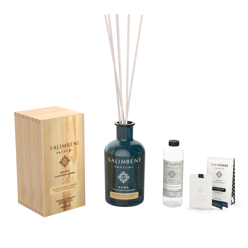 Difusor de Varillas 1000 ml A TU ELECCIÓN + Recarga de 250ml de la misma fragancia que el Difusor + Tarjetas Perfumadas para Armarios (3 uds)