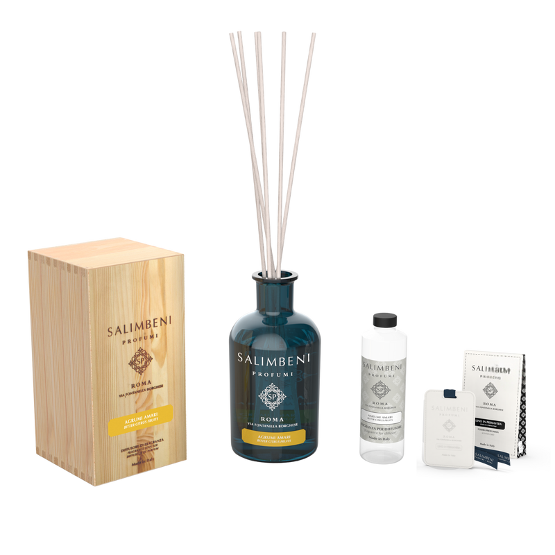 Difusor de Varillas 1000 ml A TU ELECCIÓN + Recarga de 250ml de la misma fragancia que el Difusor + Tarjetas Perfumadas para Armarios (3 uds)