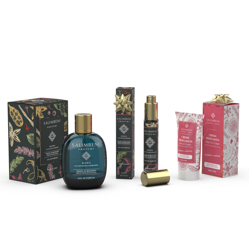 Eau de Parfum 100 ml + Eau de Parfum de viaje 15 ml DE PRUEBA GRATUITA + Crema Perfumada para Manos y Cuerpo 50ml dela misma fragancia DE PRUEBA GRATUITA