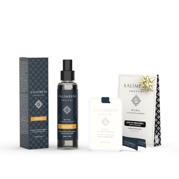 Ambientador en Spray 150 ml A TU ELECCIÓN + Tarjetas perfumadas para el Armario (3pz) - Lino en Primavera de PRUEBA GRATUITA