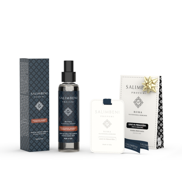 Ambientador en Spray 150 ml A TU ELECCIÓN + Tarjetas perfumadas para el Armario (3pz) - Lino en Primavera de PRUEBA GRATUITA