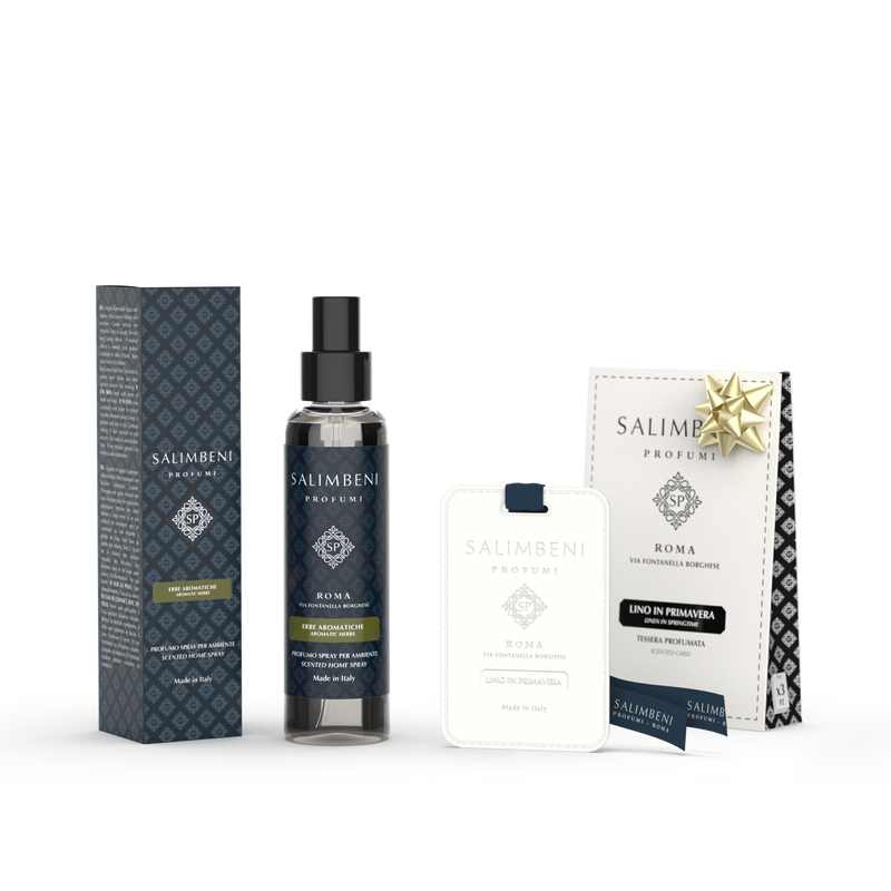 Ambientador en Spray 150 ml A TU ELECCIÓN + Tarjetas perfumadas para el Armario (3pz) - Lino en Primavera de PRUEBA GRATUITA