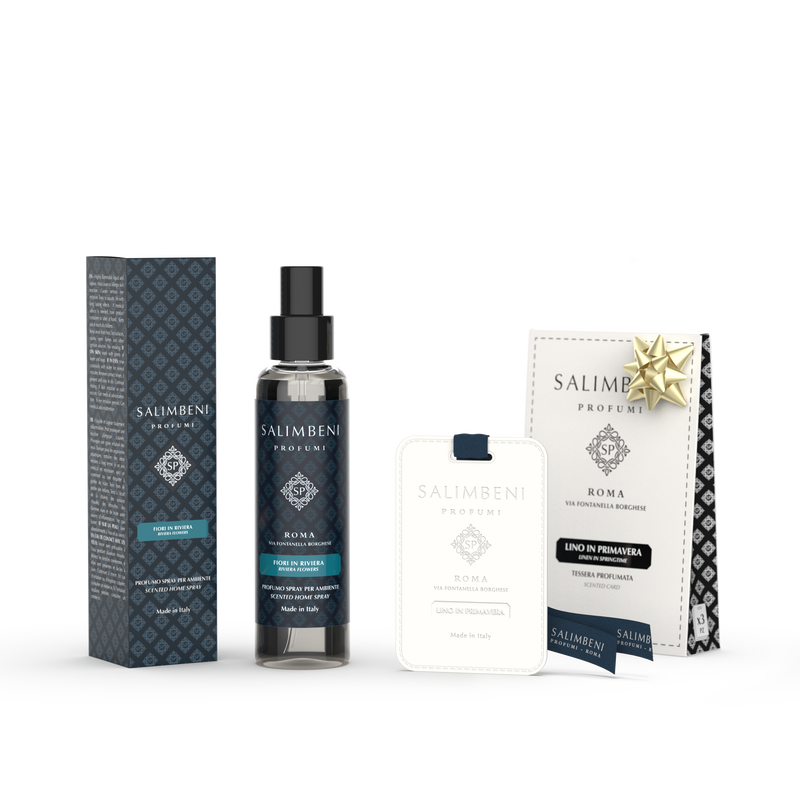 Ambientador en Spray 150 ml A TU ELECCIÓN + Tarjetas perfumadas para el Armario (3pz) - Lino en Primavera de PRUEBA GRATUITA