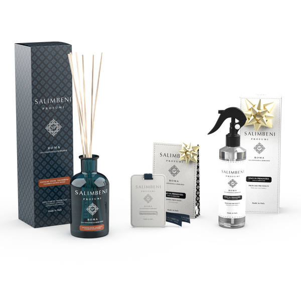 Bosques Antiguos Salimbeni 250 ml + Perfume Spray para Tejidos Lino en Primavera de PRUEBA GRATUITA + Tarjetas perfumadas para el Guardarropa (3pz) Lino en Primavera de PRUEBA GRATUITA