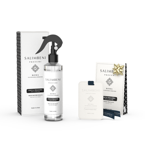 Perfume Spray para Tejidos Lino en Primavera + Tarjetas perfumadas para el Guardarropa (3pz) - Lino en Primavera de PRUEBA GRATUITA