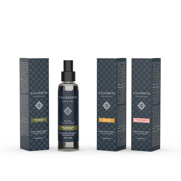 3 Ambientadores en Spray 150 ml (Hierbas Aromáticas + Cítricos Amargos + Azahar de Taormina)
