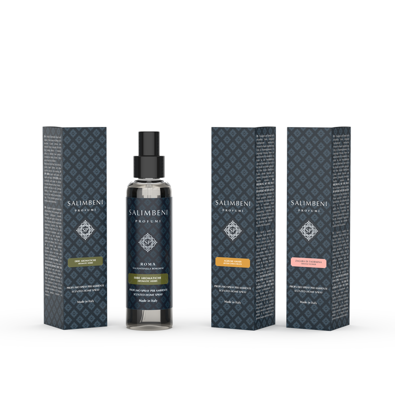 3 Ambientadores en Spray 150 ml (Hierbas Aromáticas + Cítricos Amargos + Azahar de Taormina)