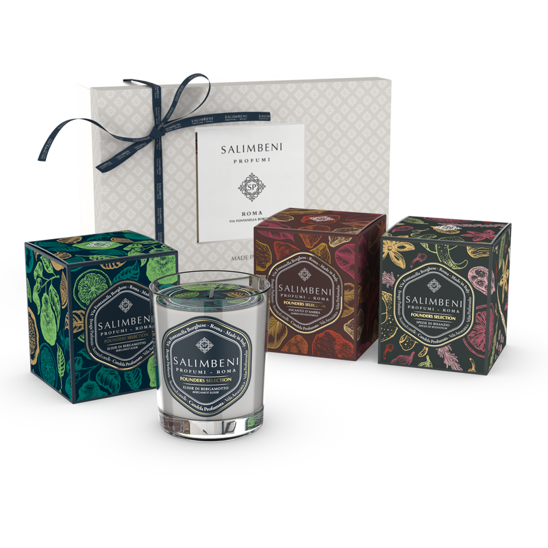 Confección Regalo 3 Velas Aromáticas de 190gr (Elixir de Bergamota + Encanto de Ámbar + Especias de Bizancio)