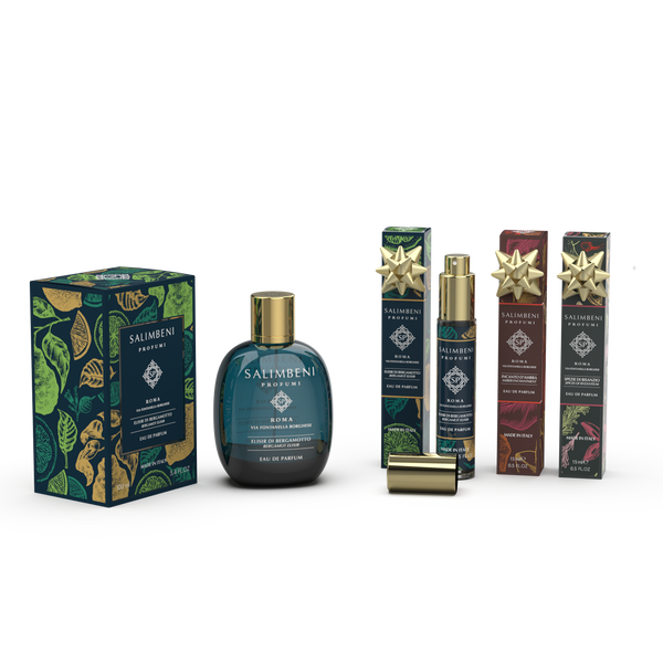 Eau de Parfum 100 ml A TU ELECCIÓN + Tres Eau de Parfum de Viaje (Elixir de Bergamota 15 ml + Encanto de Ámbar 15 ml + Especias de Bizancio 15 ml) de PRUEBA GRATUITA