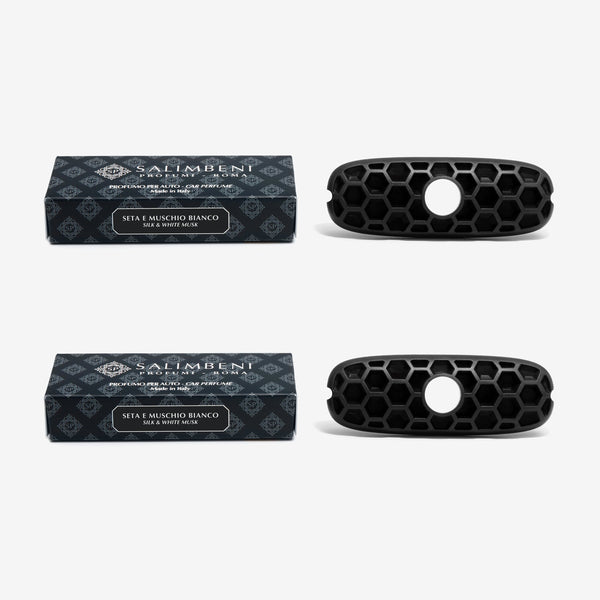 Recarga difusor para coche - Seda y Musgo Blanco x2